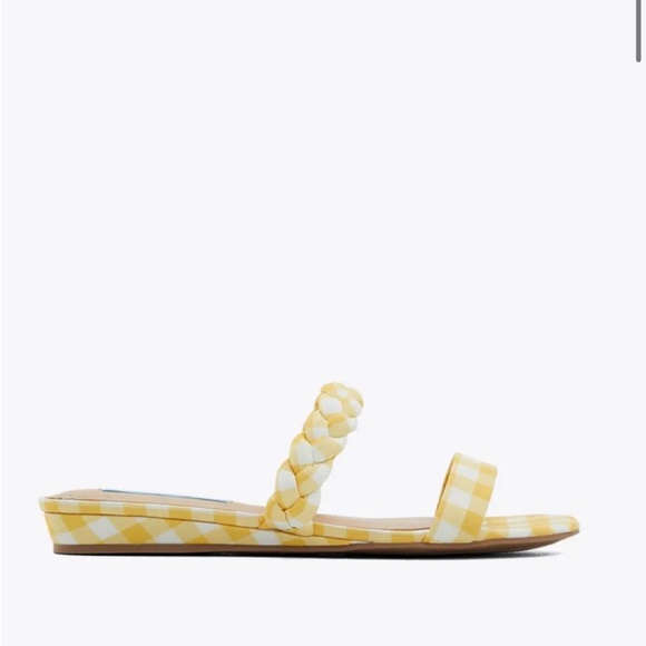 New Draper James Braided Ellie Sandals Yellow Gingham in size 8.5 - Picture 5 of 8